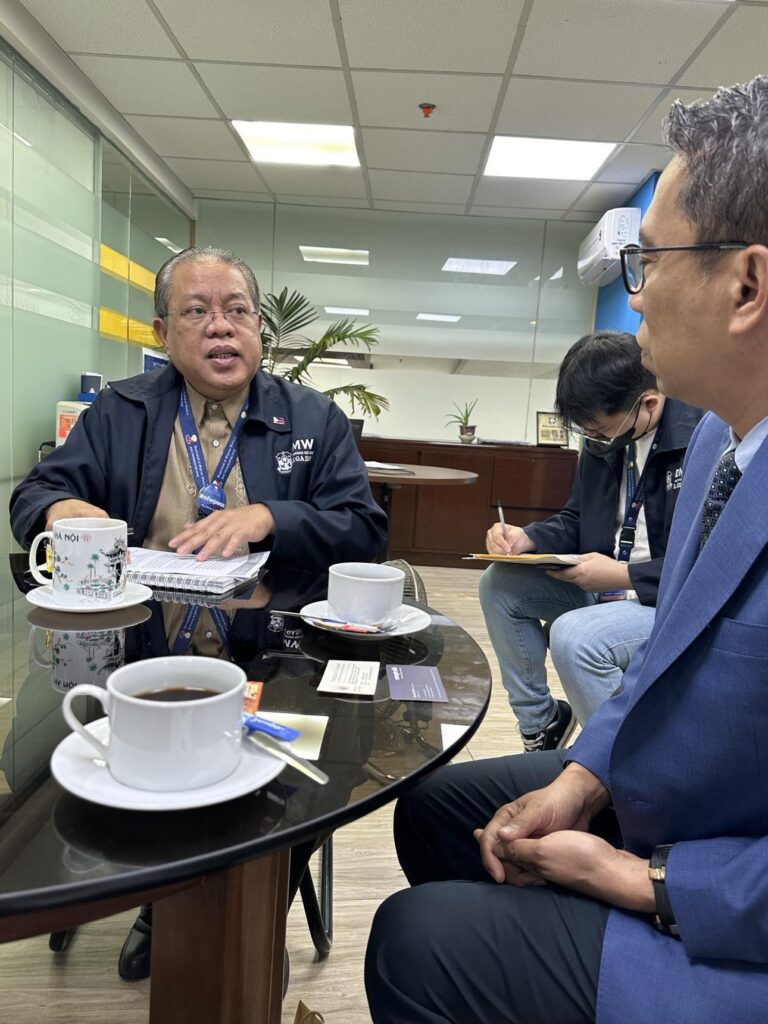 Two business professionals in discussion