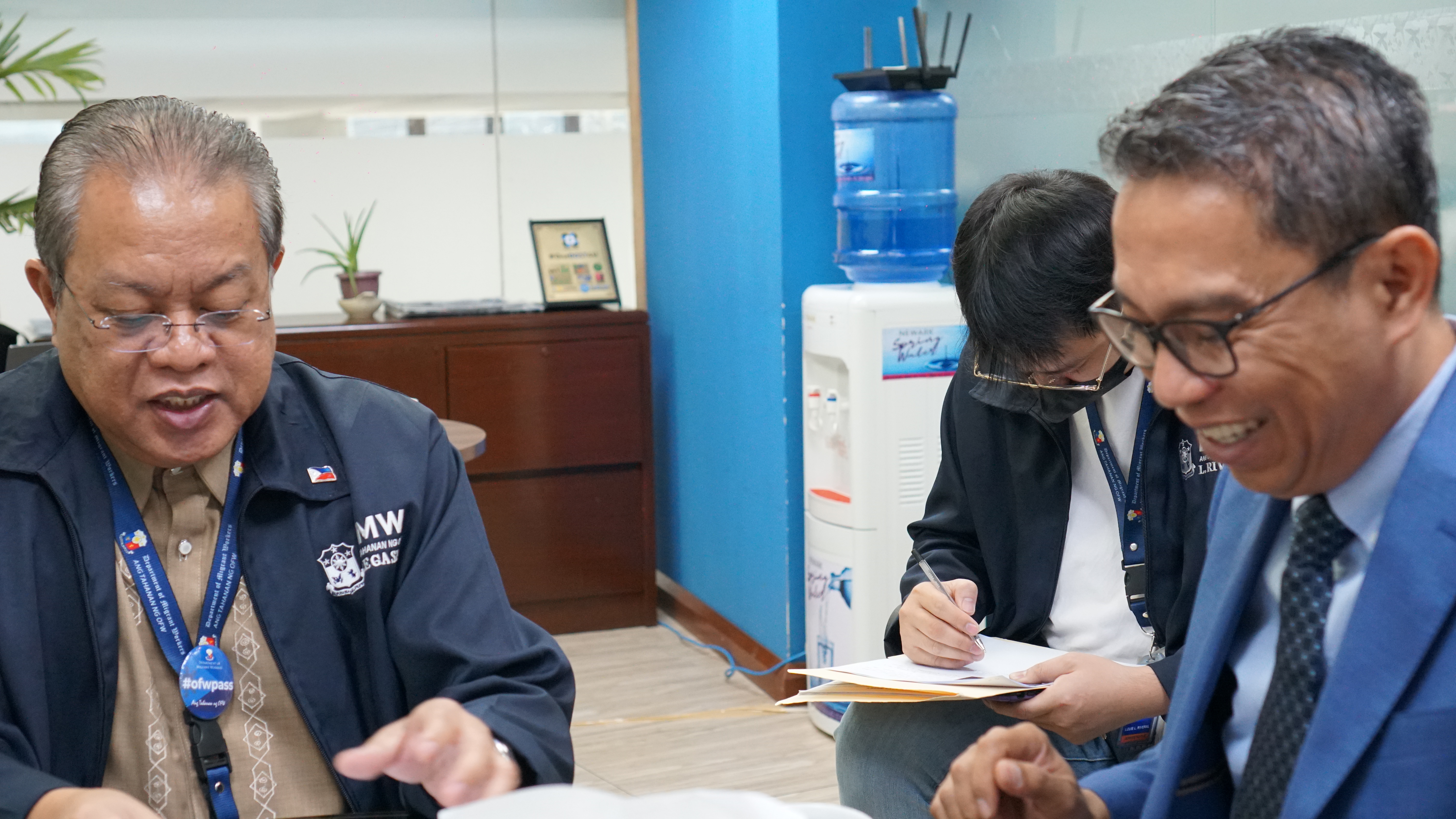 Business professionals in conversation